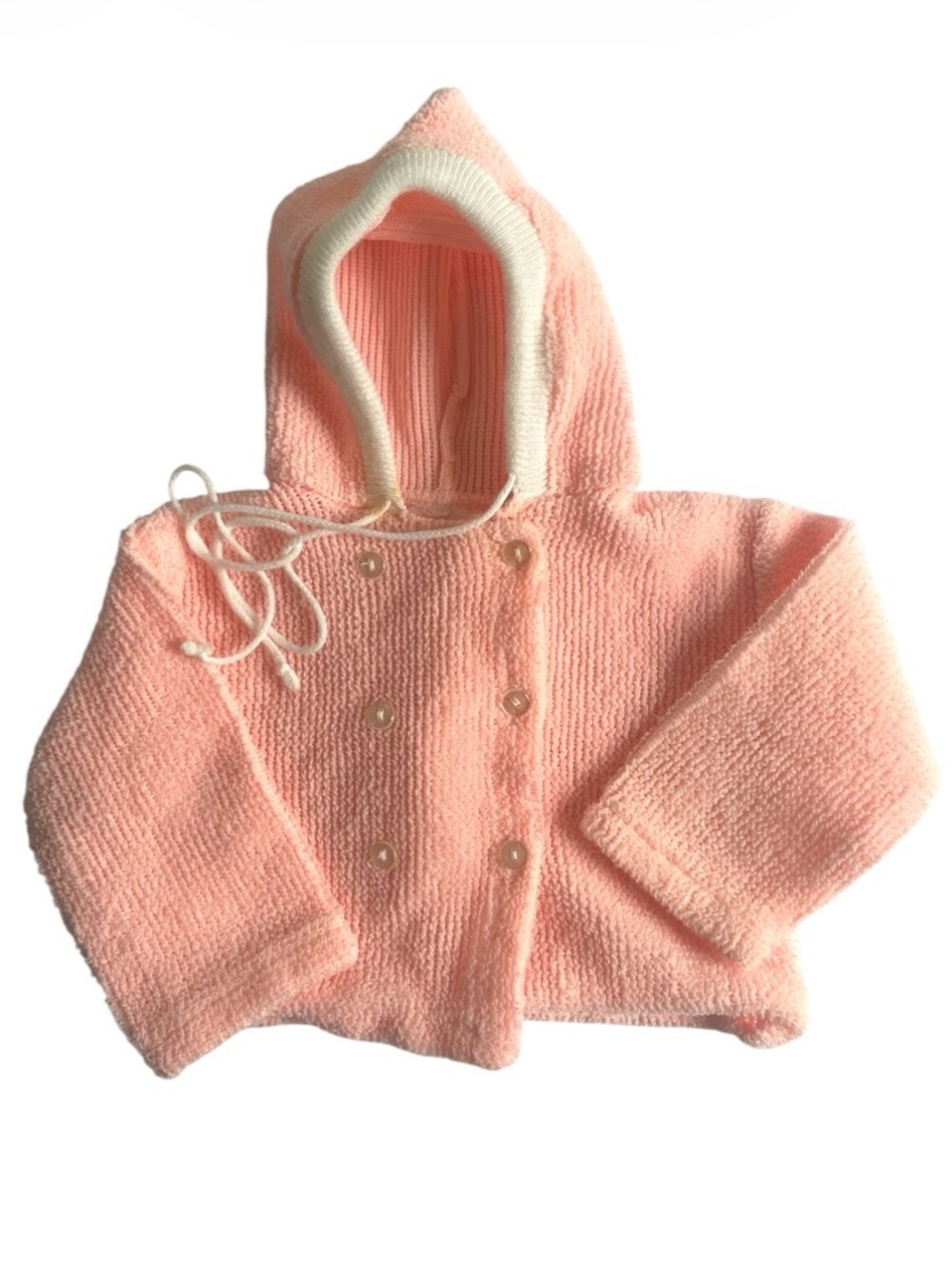 VINTAGE 70s Jacket Sweater Hoodie Sweatshirt Button Pink Terry Bryson Kids